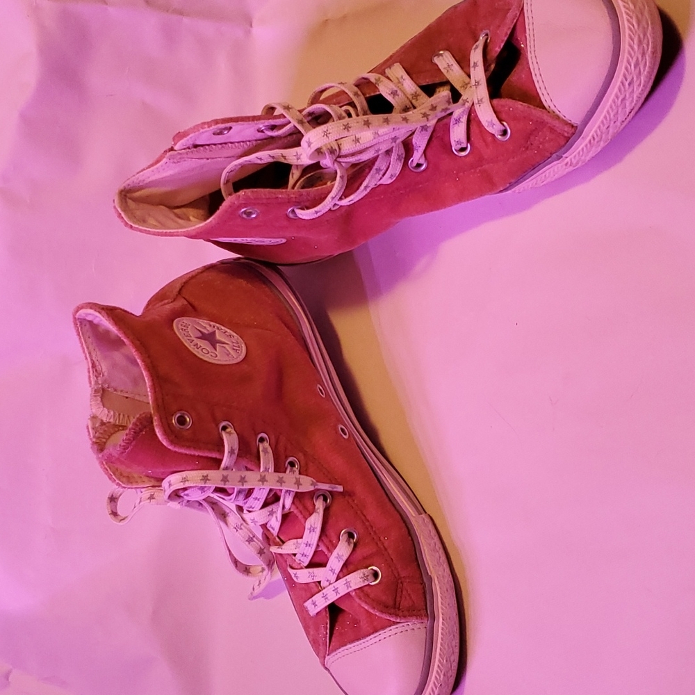 Converse velvet hi-tops